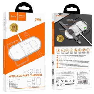 Беспроводное зарядное HOCO CW24 3-in-1 White