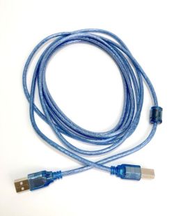 Кабель USB папа/папа (AM/BM) с ферритом 3м силиконовая оплетка (для принтера)