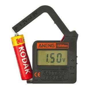Тестер батарей та акумуляторів Aneng 168 Max з РК дисплеєм (1.2V~4.8V, 9V) (M) 
