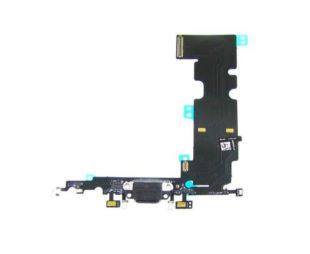 Шлейф iPhone 8+ на заряджання + мікрофон black (M)
