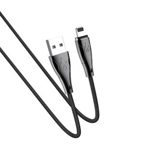 Usb-cable iPhone 5 HOCO U75 Blaze magnetic 3A 1.2m (метал.коннект,круглый,LED) Black