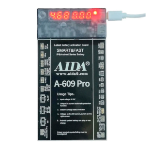Плата активации и зарядки аккумулят.Aida A-609 Pro с цифровой индикацией (6 -17 Pro Max, Android (М)