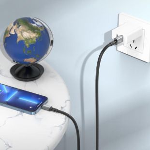 Usb-cable iPhone 5 HOCO X85 2.4A 1m (круглый) Black