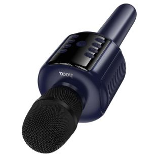 Микрофон-караоке беспроводной HOCO L24 "Shine" (Bluetooth 5.0, USB слот, 1-динамик) Blue