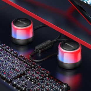 Портативная колонка 2 in 1 BOROFONE BP12 LED (Bluetooth 5.2) Black