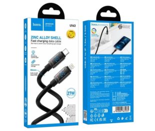 Cable Type-C/iPhone 5 HOCO U143 27W 1.2m (круглый) Black