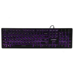 Клавиатура проводная Gembird KB-UML3-01-UA (USB,3-х цветная подсветка клавиш) Black