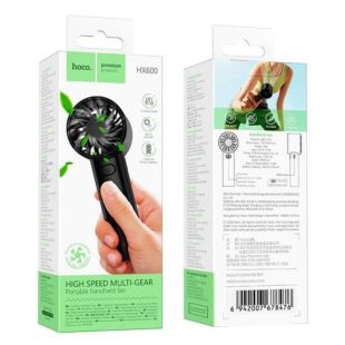 Вентилятор портативний Hoco HX600 (3 режима, акб 1200 mAh) Black