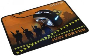 Миша провідна Gemix W100 Black + ігрова поверхня