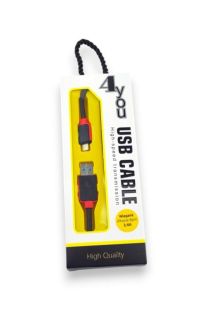 Usb-cable iPhone 5 4you Niagara (2.1A, черный, 1.2м)