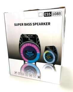 Портативна колонка ESS-108B (USB+SD+Bluetooth+FM+дисплей+адаптер від мережі+1-динамік) Black