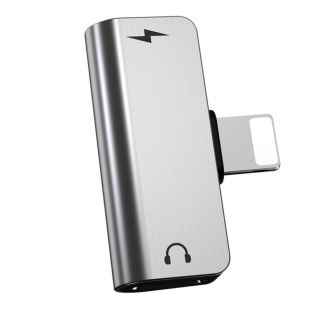 Переходник HOCO LS24 Lightning to Lightning 2in1 Silver