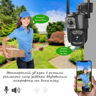 IP-камера V380 SC03 вулична (SIM-картка, на 2 камери) Black