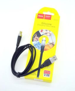Usb-cable Type-C HOCO X53 "Angel" 3А 1m (плоский,метал.коннект) Black