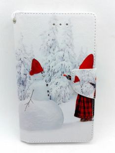 Чехол-книжка 4you Art Print 3.5"-4.0" Winter 3 (снеговик) универсальная - Акционная Цена!