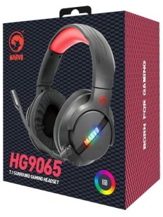 Гарнітура MARVO HG9065 (мікрофон, монітори, LED) Black/red