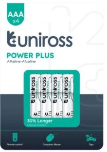 Батарейка Uniross лужна Power Plus Alkaline AAA 1.5V (4 на блістері)