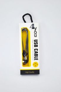 Usb-cable Micro USB 4you Vazi (2000mah, метал, 90град, черный) "Акционная цена"