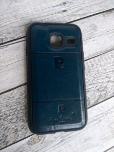 Чохол Samsung J2 / J210 Silicon + шкіра Pierre Cardin blue "Акційна ціна"