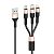 Usb-cable 3 in1 Micro USB/iPhone5/Type-C HOCO X26  Xpress 2A 1m (круглый, тканевой) Black/gold