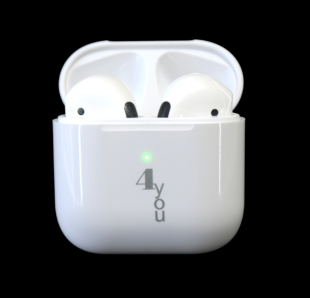 Bluetooth-гарнитура 4you INDUS white (BT 5.3, Гарантия 12мес, РРЦ - 672г) - ВКУСНАЯ ЦЕНА!