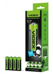 Батарейка Videx LR6 AA лужна (4 в спайці, 60 в упаковці)