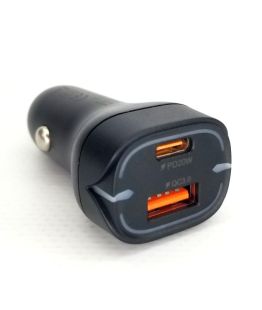АЗП 4you B3 ( PD20W + QC3 18W, Fast Charger, 2 USB, 3.6-12V ) black + кабель Type C-Type C