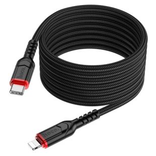 Cable Type-C/iPhone 5 HOCO X59 3A 2m (круглий) Black