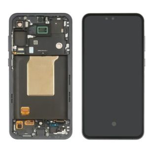 LCD Samsung A55/A556 (2024) з чорним тачскрином + синя корпусна рамка GH82-34305A Original (М)