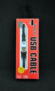 Usb-cable Micro USB 4you Rido Fast Charge (2.1A, круглый, ткань, черный, 1М)