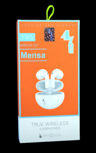 Bluetooth-гарнітура 4you MENSA white (BT 5.3, Гарант.12мес, РРЦ - 745грн) (від 5шт - 5%)