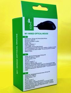 Мышь проводная 4you M1 black (3кн, 1000DPI, 12мес гарантия) (от 5шт - 5%)