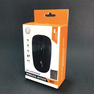 Миша бездротова 4you M5 black (АКБ, 2.4G+BT, Type C, 6кн, 12міс гарантія )