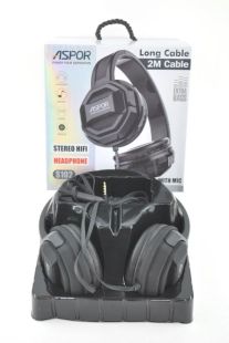 Гарнитура Aspor S102 (микрофон, 2m) Black (мониторы)