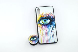 Чохол Xiaomi Redmi 7 Silicon Glass Print (M19) + popsocket "Акційна ціна"