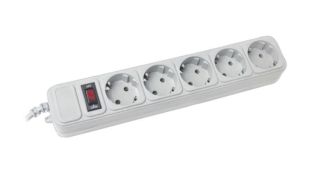 Фильтр сетевой Maxxter SPM5-G-6G, 5 розеток, серый 1,8м (с предохранителем)
