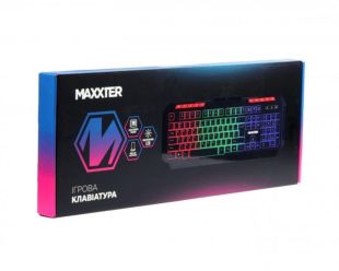 Клавіатура провідна Maxxter KBG-UML-02B-UA (USB, ігрове, підсвічування) Black