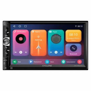 Автомагнитола CYCLONE MP-7086A v4 (Bluetooth, USB, SD, дисплей 7*, 2DIN, +пульт, mp5, 12 мес гарант)