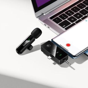 Мікрофон бездротовий HOCO L20B (Type-CLightning\3.5mm) Black