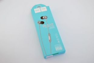 Гарнітура HOCO M16 (мікрофон, круглий шнур) Silver / white