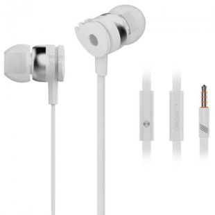 Наушники Celebrat D1 (микрофон, плоский шнур) White