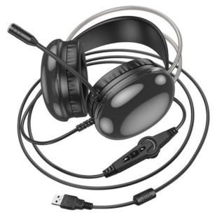 Гарнітура HOCO W109 Plus (мікрофон, LED) (Монітори) Black