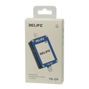 Тестер разъёмов питания Relife TB-09, Type C/ Lightning с ЖК дисплеем и встр АКБ (M) - Цена Недели!