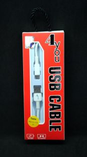 Usb-cable Micro USB 4you Tems white (2A) (от10шт - 10%)