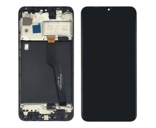 LCD Samsung A10/A105 (2019) с черным тачскрином + корпусная  рамка (M) 