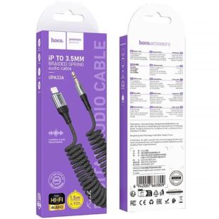 Перехідник HOCO UPA33A Lightning - Jack 3.5 plug 1.5m Black