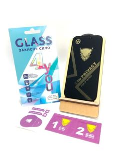 Захисне скло iPhone 16Pro/ iPhone 17/18 / iPhone 17Pro Golden Armor Privacy Black 4you