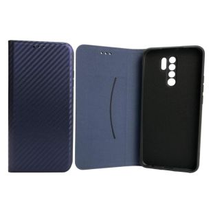 Flip Cover for Xiaomi Redmi 9 Fiber Dark blue (4you)