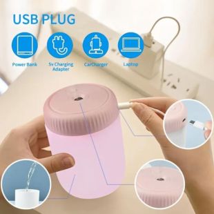 Увлажнитель воздуха X-37 (ночник, 2 режима, подстветка, 100мл, USB-microUSB) Pink