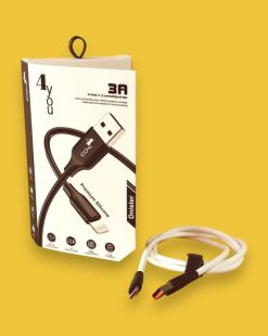 Usb-cable Type-C 4you Dnister white (3A, Silicon Perfect) -  Новая упаковка! 